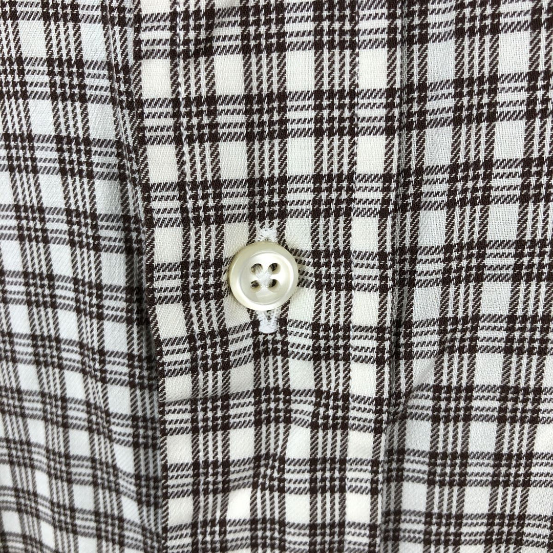 Ralph Lauren YARMOUTH Long Sleeve Button-Down Check Shirt, Men's Size M cotton brown type Vintage Second Hand