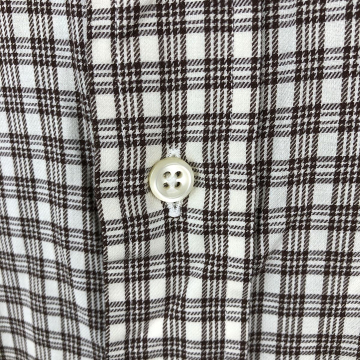 Ralph Lauren YARMOUTH Long Sleeve Button-Down Check Shirt, Men's Size M cotton brown type Vintage Second Hand