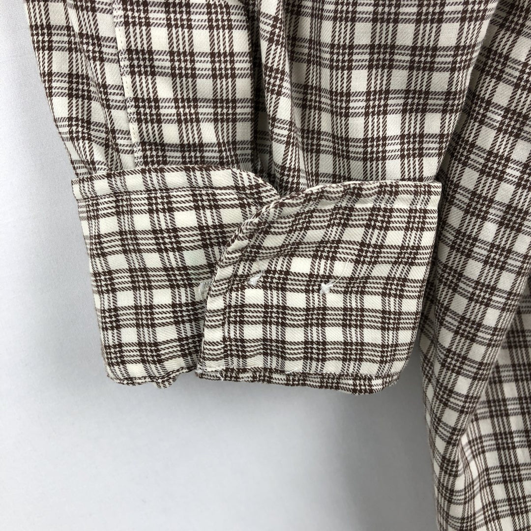 Ralph Lauren YARMOUTH Long Sleeve Button-Down Check Shirt, Men's Size M cotton brown type Vintage Second Hand