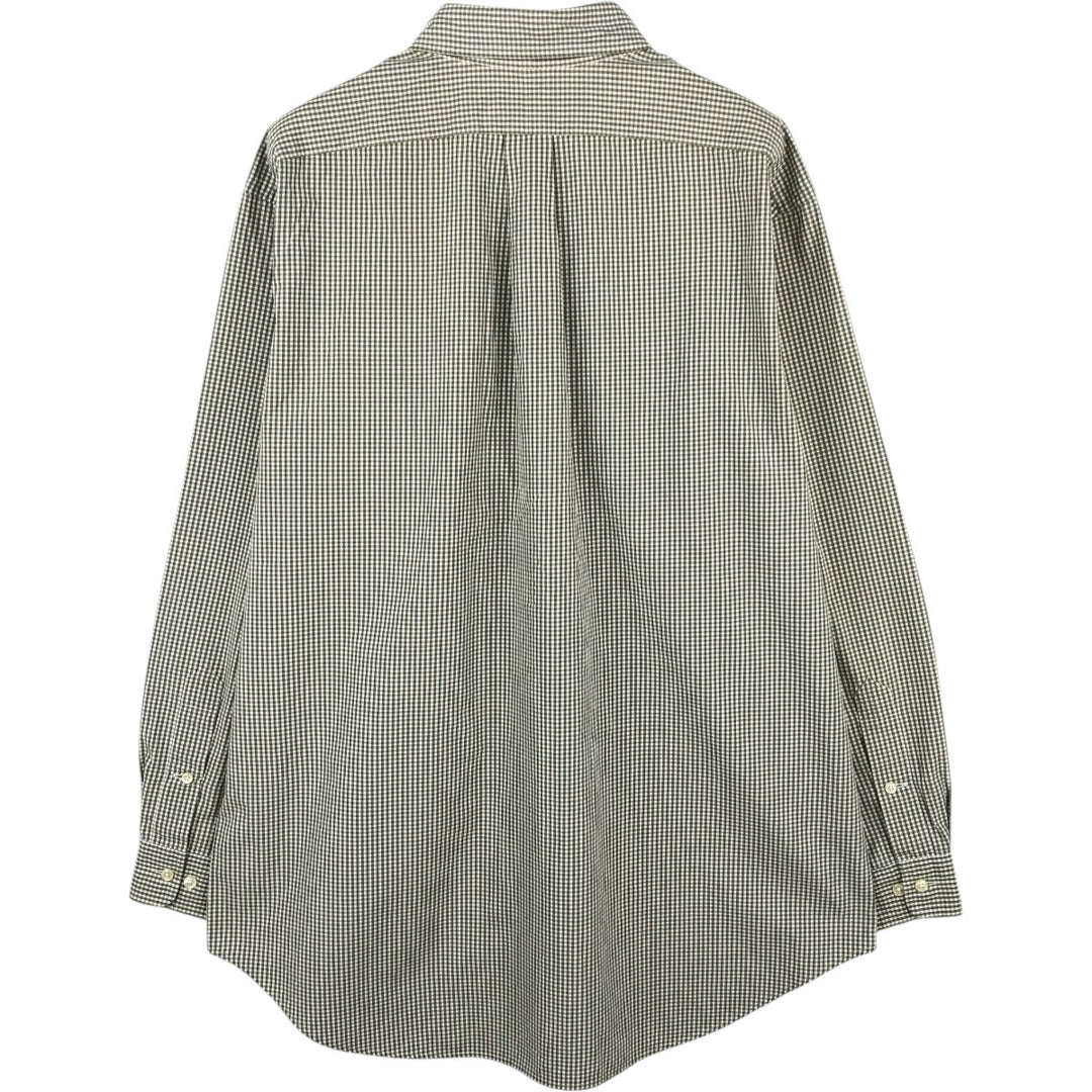 Ralph Lauren Classic Fit Gingham Check Long Sleeve Button-Down Check Shirt, Men's Size L cotton white type Vintage Second Hand