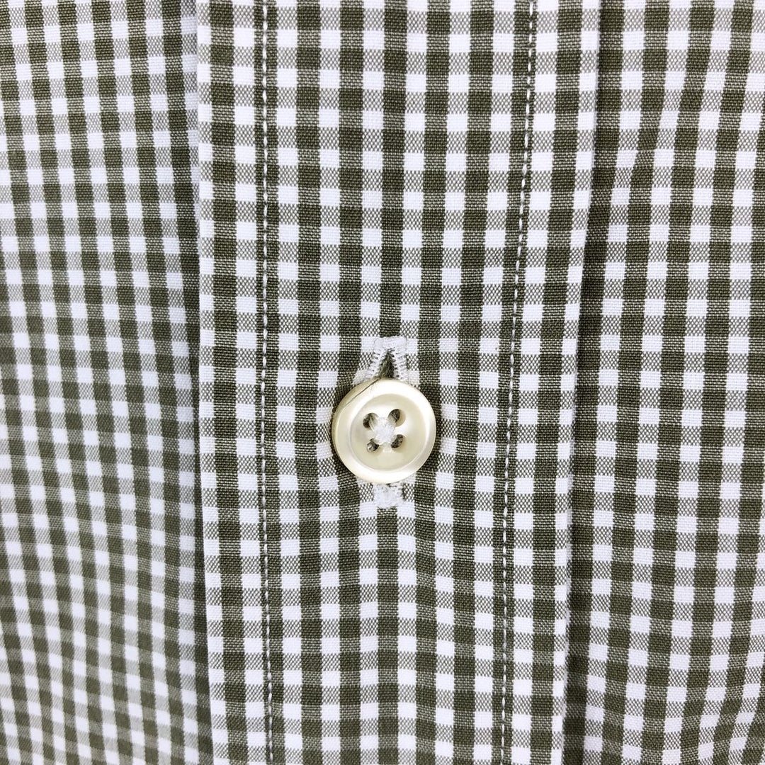 Ralph Lauren Classic Fit Gingham Check Long Sleeve Button-Down Check Shirt, Men's Size L cotton white type Vintage Second Hand