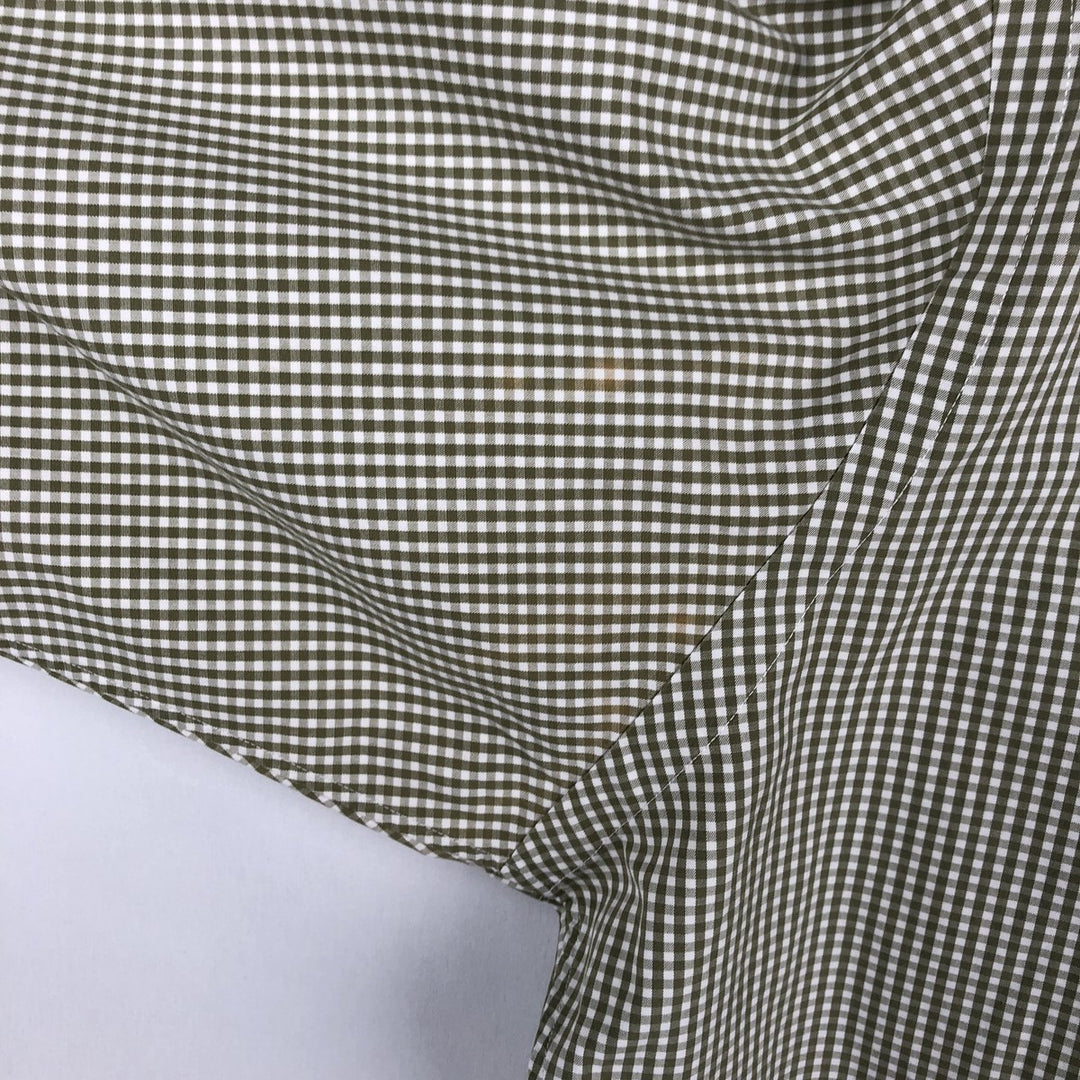 Ralph Lauren Classic Fit Gingham Check Long Sleeve Button-Down Check Shirt, Men's Size L cotton white type Vintage Second Hand