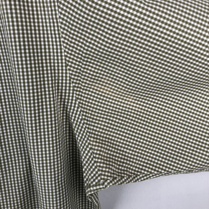 Ralph Lauren Classic Fit Gingham Check Long Sleeve Button-Down Check Shirt, Men's Size L cotton white type Vintage Second Hand