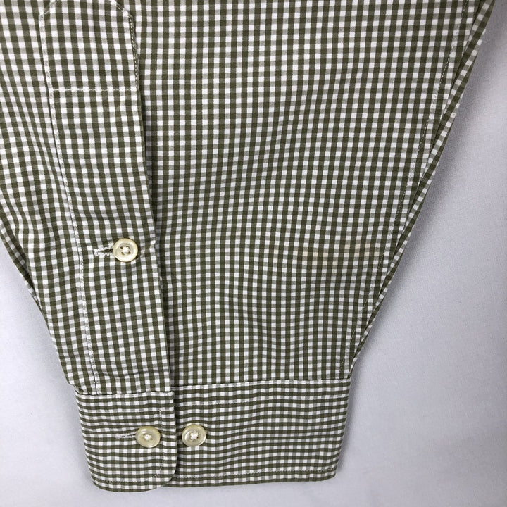 Ralph Lauren Classic Fit Gingham Check Long Sleeve Button-Down Check Shirt, Men's Size L cotton white type Vintage Second Hand