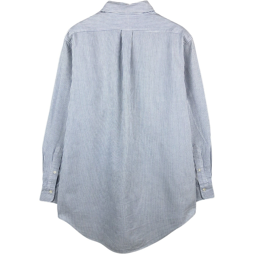 Ralph Lauren long sleeve button down striped shirt, men's size M cotton white type Vintage Second Hand