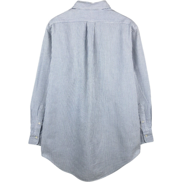 Ralph Lauren long sleeve button down striped shirt, men's size M cotton white type Vintage Second Hand