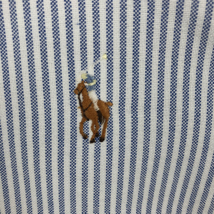 Ralph Lauren long sleeve button down striped shirt, men's size M cotton white type Vintage Second Hand