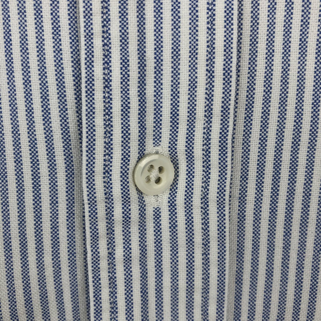 Ralph Lauren long sleeve button down striped shirt, men's size M cotton white type Vintage Second Hand
