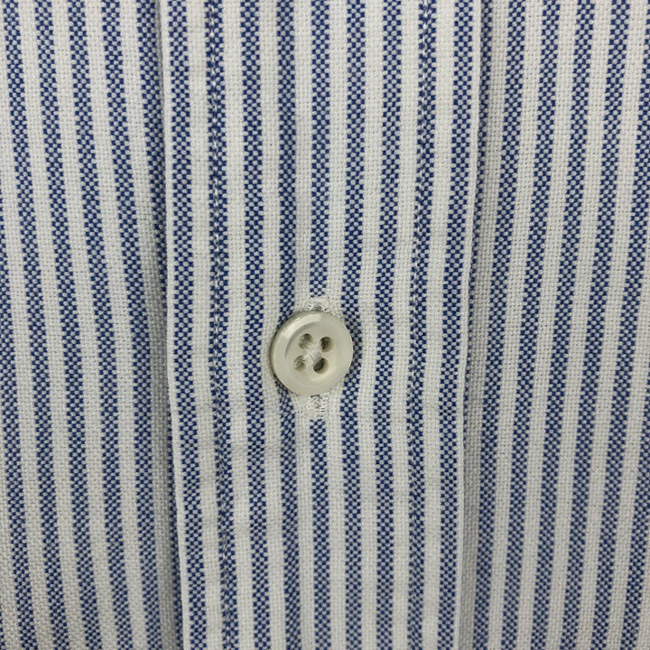 Ralph Lauren long sleeve button down striped shirt, men's size M cotton white type Vintage Second Hand