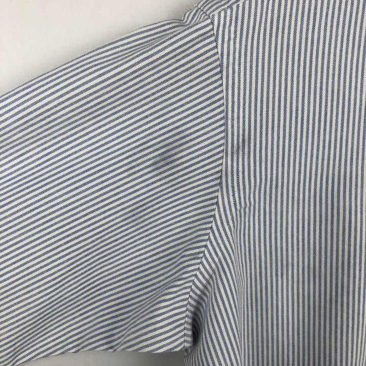 Ralph Lauren long sleeve button down striped shirt, men's size M cotton white type Vintage Second Hand