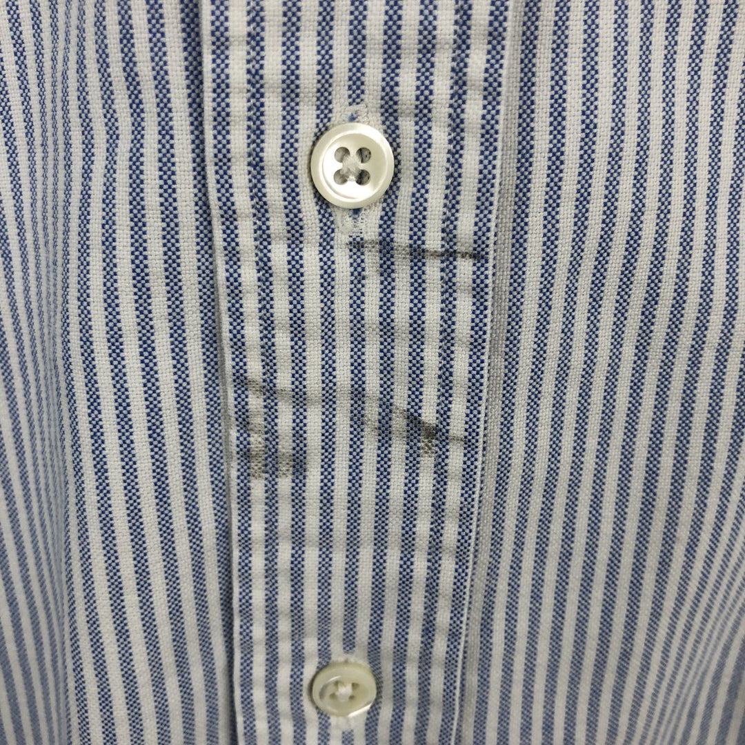 Ralph Lauren long sleeve button down striped shirt, men's size M cotton white type Vintage Second Hand
