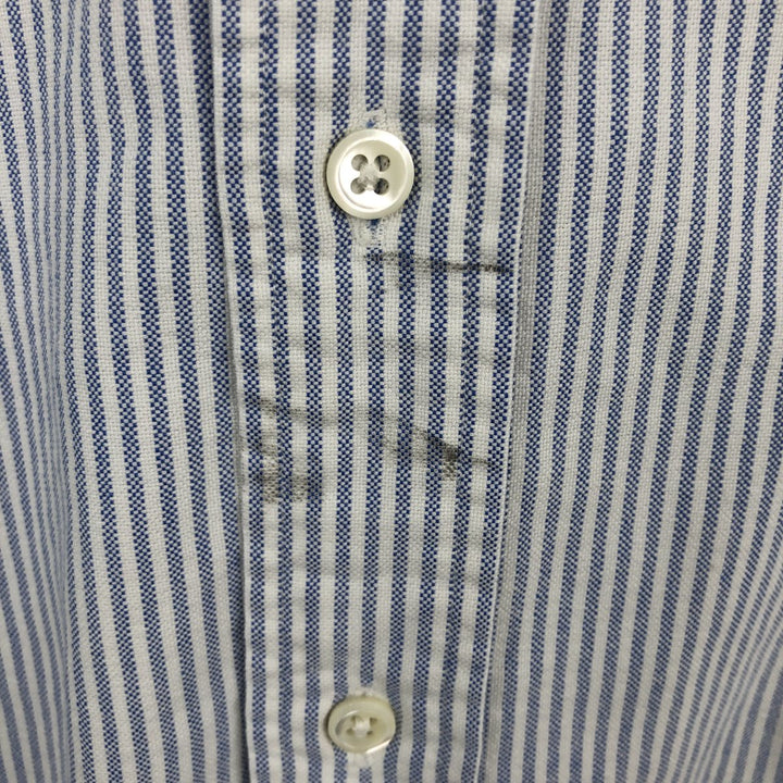 Ralph Lauren long sleeve button down striped shirt, men's size M cotton white type Vintage Second Hand