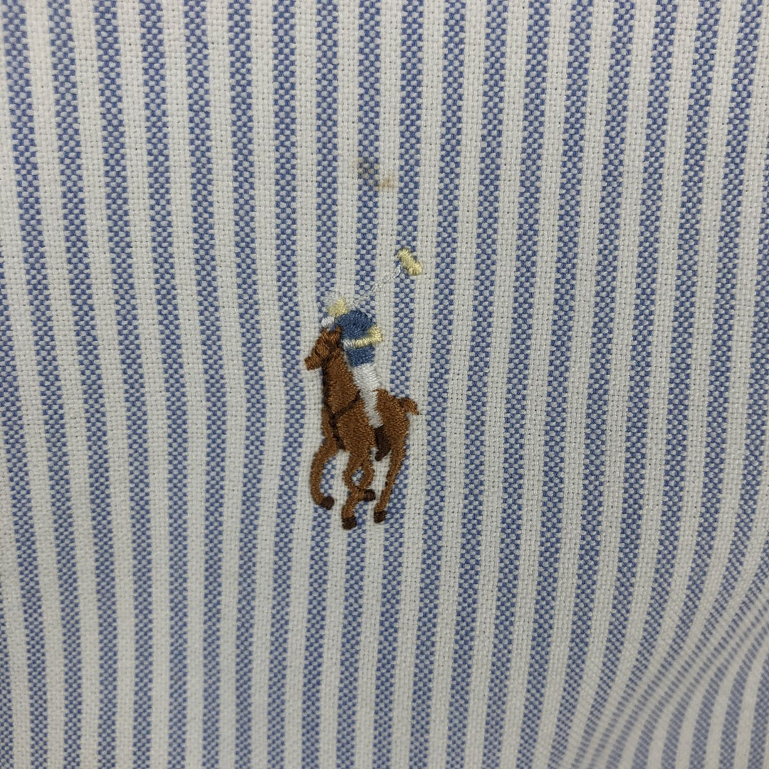 Ralph Lauren BLAKE long sleeve button-down striped shirt, men's size L cotton white type Vintage Second Hand