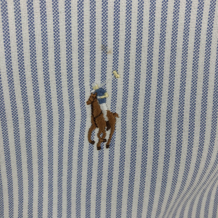 Ralph Lauren BLAKE long sleeve button-down striped shirt, men's size L cotton white type Vintage Second Hand
