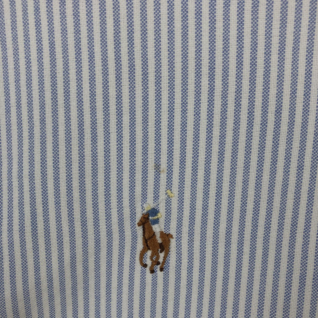 Ralph Lauren BLAKE long sleeve button-down striped shirt, men's size L cotton white type Vintage Second Hand