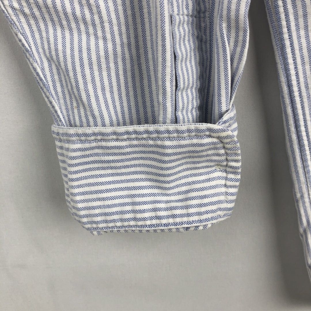 Ralph Lauren BLAKE long sleeve button-down striped shirt, men's size L cotton white type Vintage Second Hand