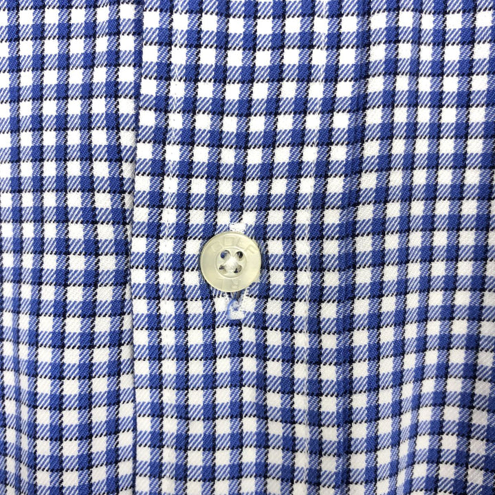 Ralph Lauren GOLF TILDEN Gingham Check Long-Sleeve Button-Down Check Shirt, Men's Size L (approx.) cotton white type Vintage Second Hand
