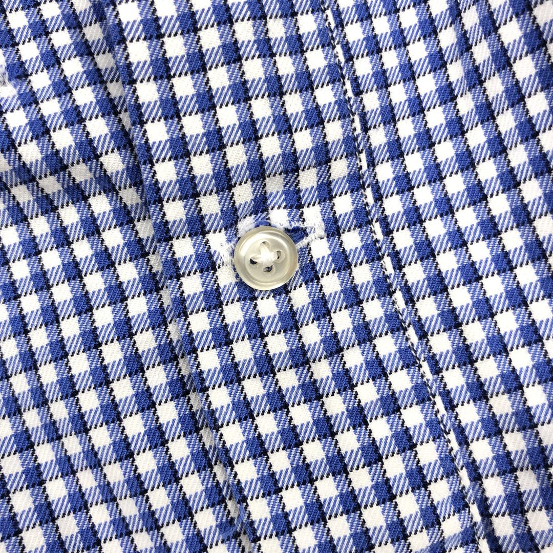 Ralph Lauren GOLF TILDEN Gingham Check Long-Sleeve Button-Down Check Shirt, Men's Size L (approx.) cotton white type Vintage Second Hand