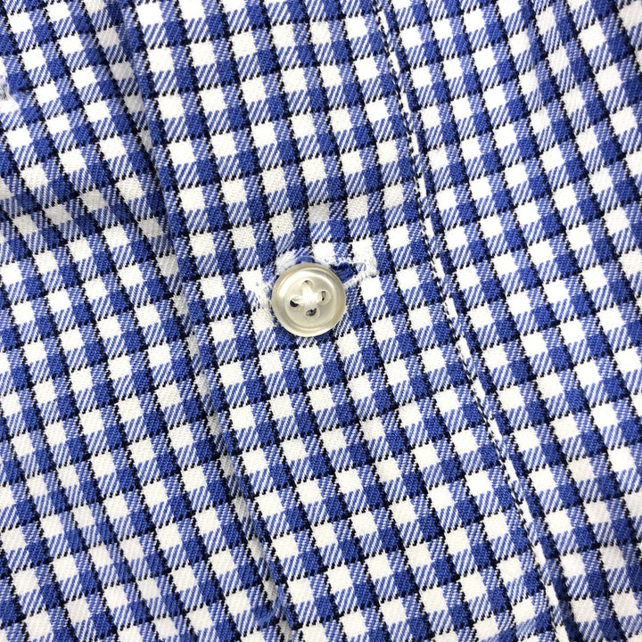 Ralph Lauren GOLF TILDEN Gingham Check Long-Sleeve Button-Down Check Shirt, Men's Size L (approx.) cotton white type Vintage Second Hand