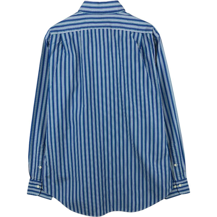 Ralph Lauren POLO by Ralph Lauren CURHAM CLASSIC FIT Multi-stripe Long-Sleeve Cotton Stripe Shirt (Men's Size M) cotton blue type Vintage Second Hand