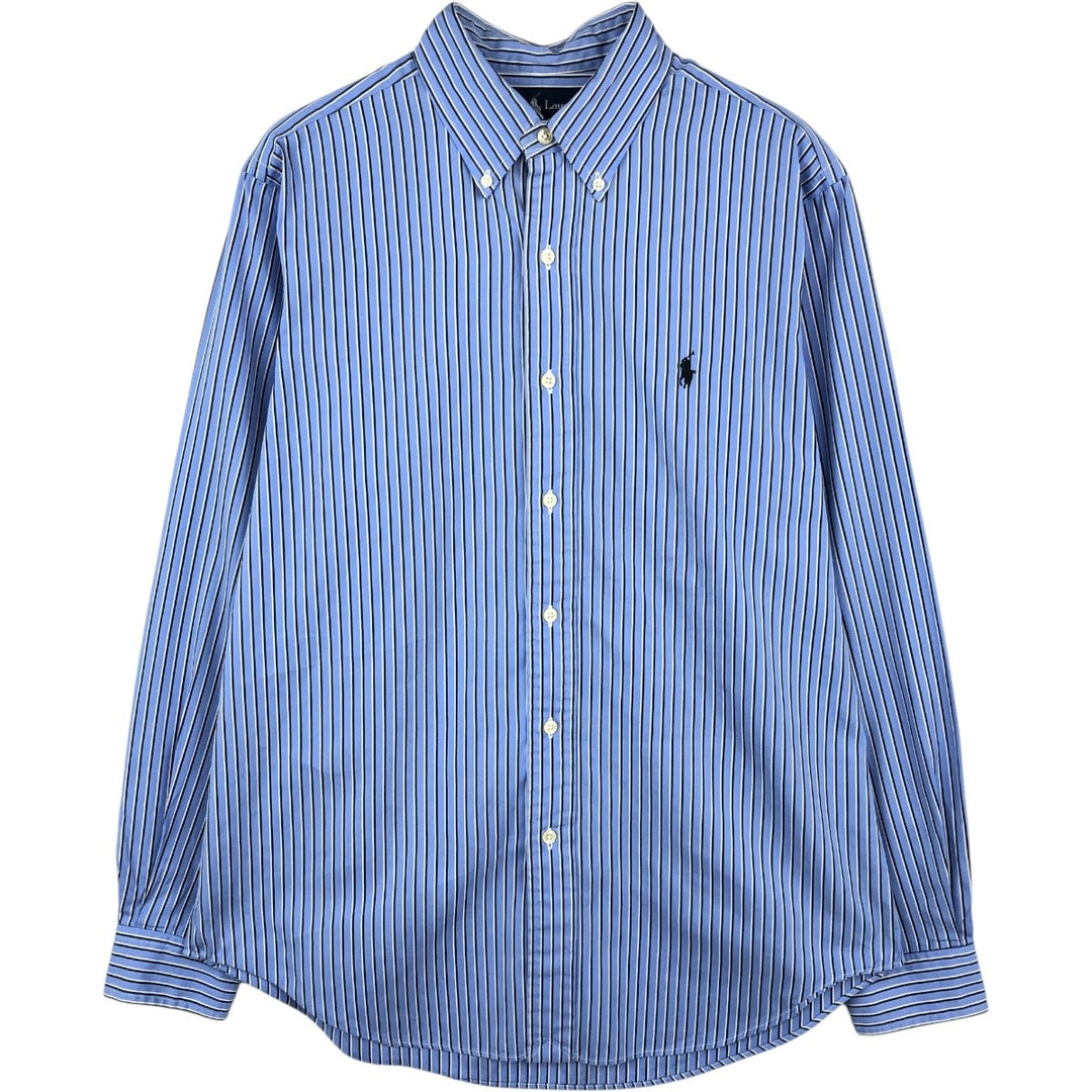 Ralph Lauren Classic Fit Long Sleeve Button Down Striped Shirt Men's M cotton Blue type light blue Vintage Second Hand