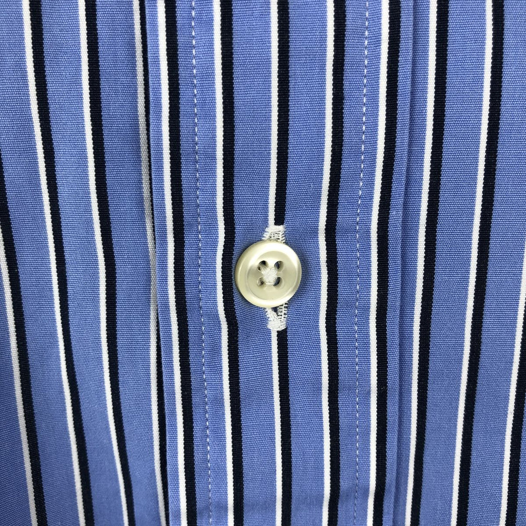 Ralph Lauren Classic Fit Long Sleeve Button Down Striped Shirt Men's M cotton Blue type light blue Vintage Second Hand