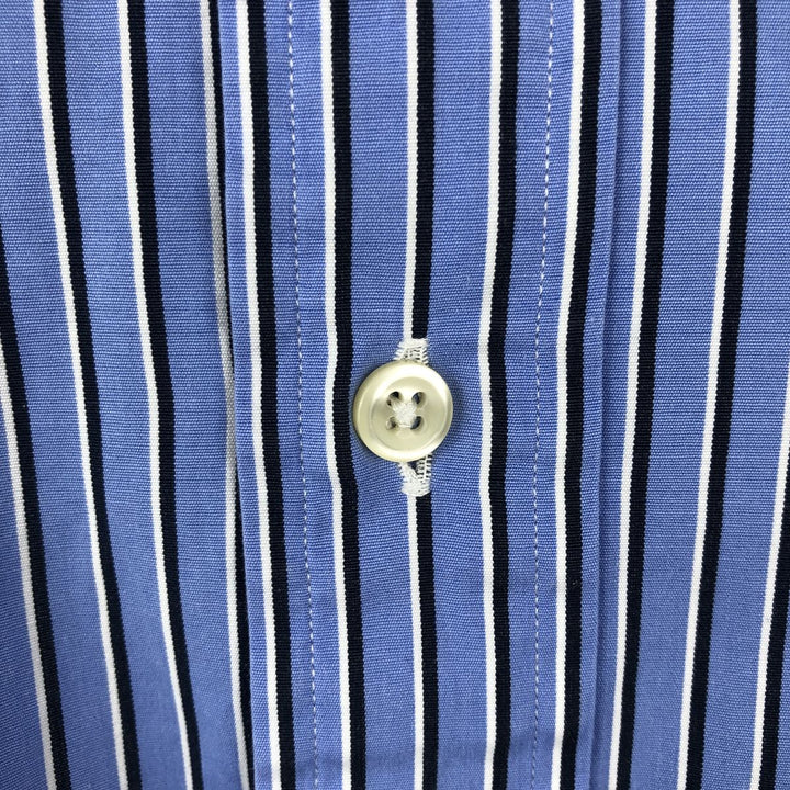 Ralph Lauren Classic Fit Long Sleeve Button Down Striped Shirt Men's M cotton Blue type light blue Vintage Second Hand