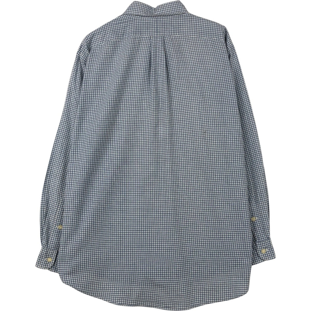 Ralph Lauren BLAKE long sleeve button down check shirt, men's size L cotton Blue type light blue Vintage Second Hand