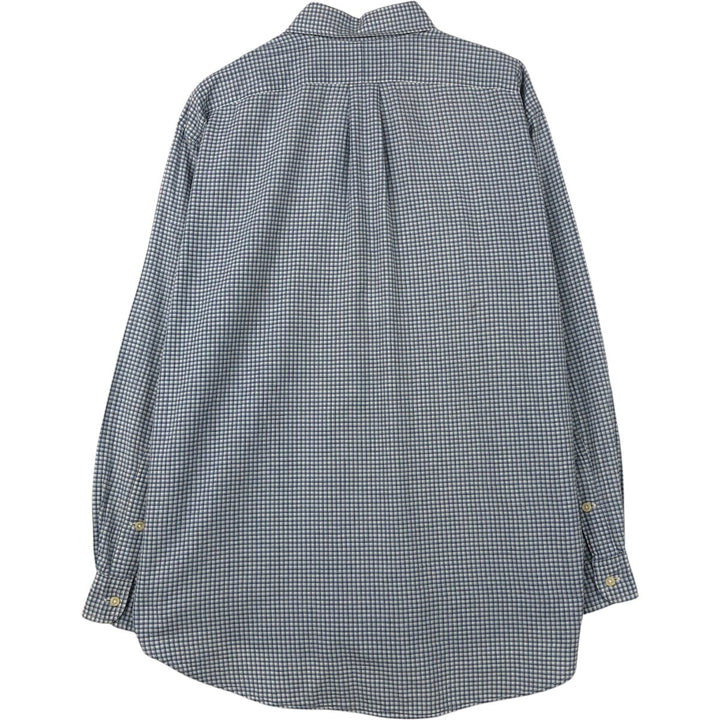Ralph Lauren BLAKE long sleeve button down check shirt, men's size L cotton Blue type light blue Vintage Second Hand