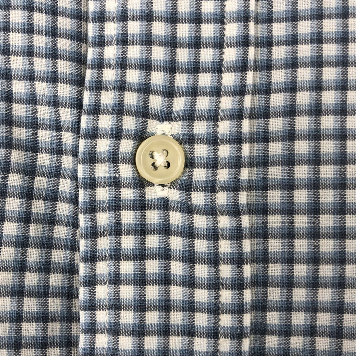 Ralph Lauren BLAKE long sleeve button down check shirt, men's size L cotton Blue type light blue Vintage Second Hand