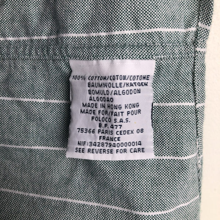 Ralph Lauren YARMOUTH Long-Sleeve Button-Down Striped Shirt, Men's Size M (Equivalent), Oxford Fabric cotton green type Vintage Second Hand
