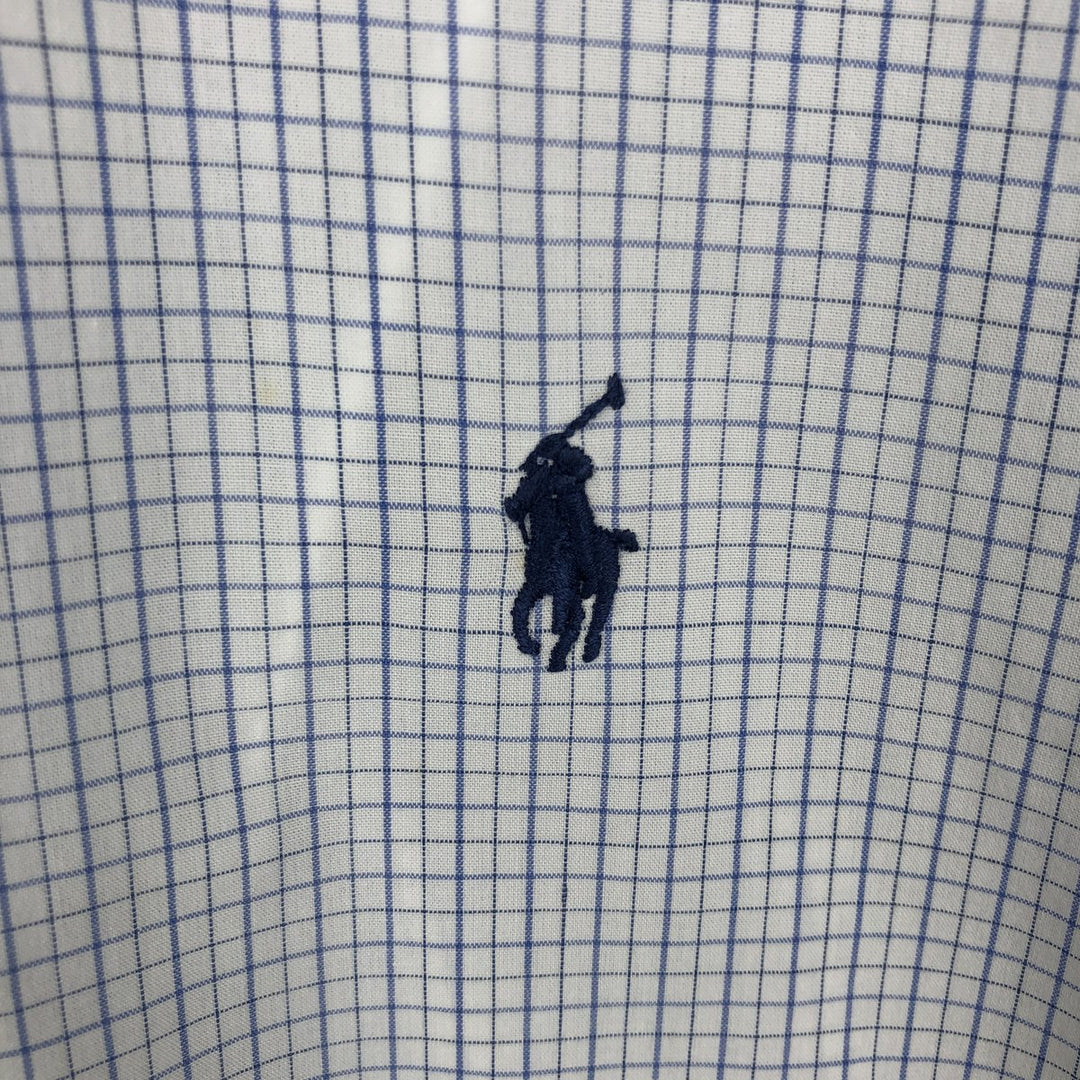 Ralph Lauren YARMOUTH Long Sleeve Button-Down Check Shirt, Men's Size M cotton white type Vintage Second Hand
