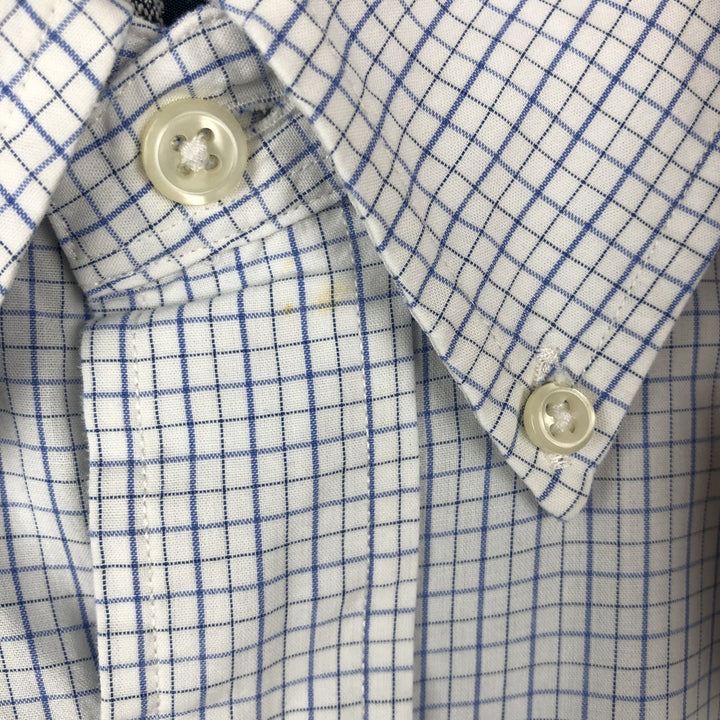 Ralph Lauren YARMOUTH Long Sleeve Button-Down Check Shirt, Men's Size M cotton white type Vintage Second Hand
