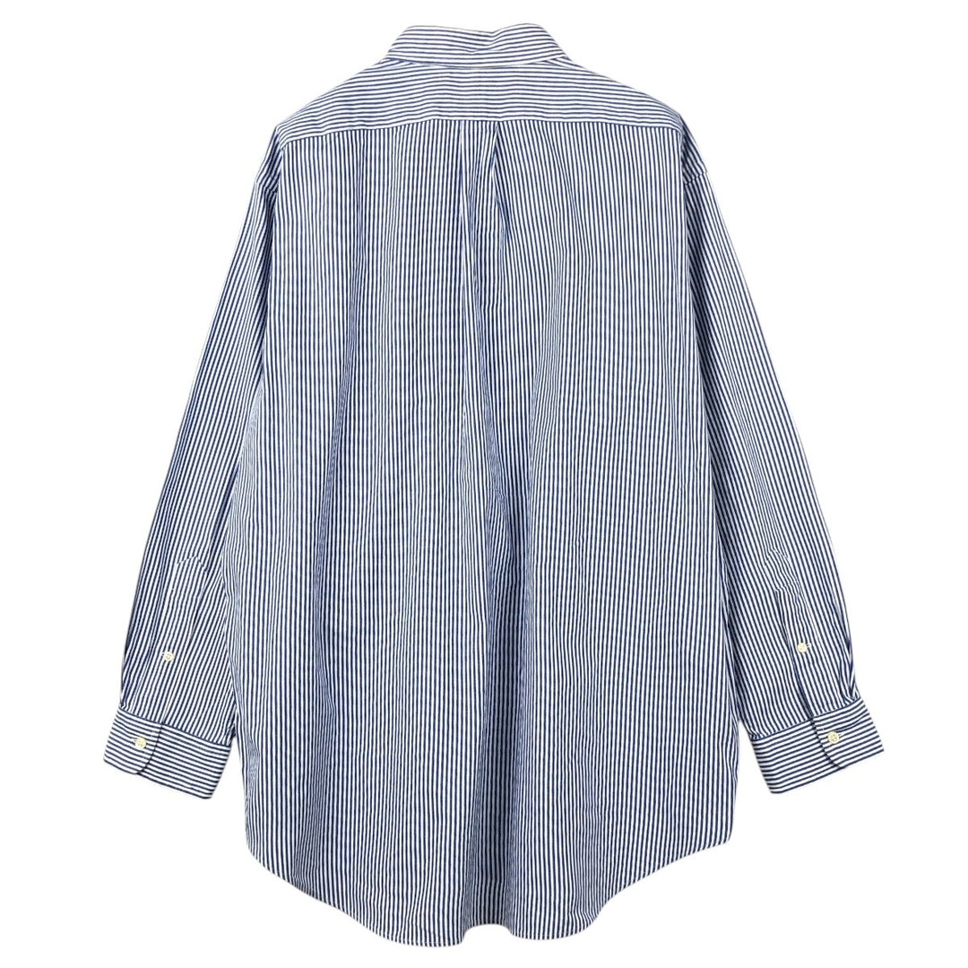 Ralph Lauren YARMOUTH Long Sleeve Button-Down Striped Shirt, Men's XL cotton blue type Vintage Second Hand