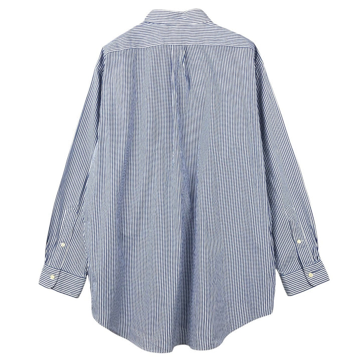 Ralph Lauren YARMOUTH Long Sleeve Button-Down Striped Shirt, Men's XL cotton blue type Vintage Second Hand