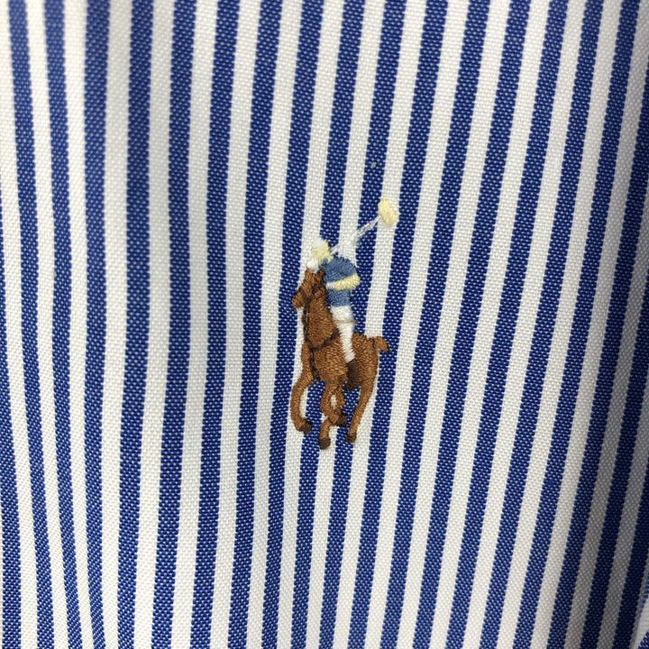 Ralph Lauren YARMOUTH Long Sleeve Button-Down Striped Shirt, Men's XL cotton blue type Vintage Second Hand