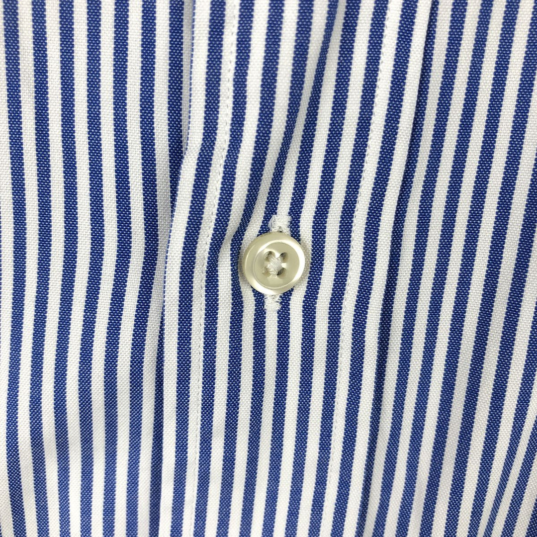 Ralph Lauren YARMOUTH Long Sleeve Button-Down Striped Shirt, Men's XL cotton blue type Vintage Second Hand