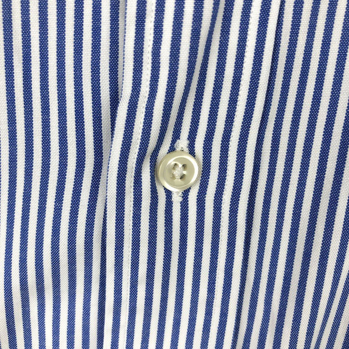 Ralph Lauren YARMOUTH Long Sleeve Button-Down Striped Shirt, Men's XL cotton blue type Vintage Second Hand