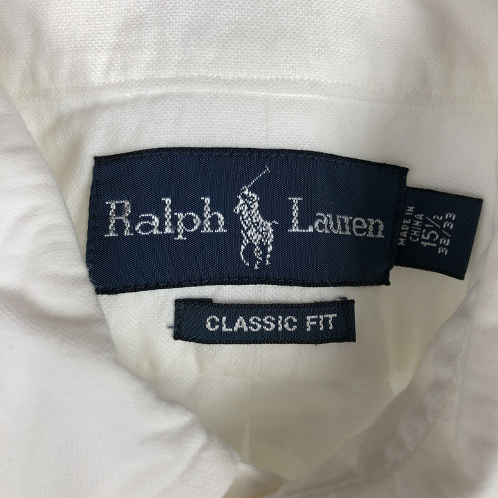 Ralph Lauren Classic Fit long sleeve button down shirt, men's size M cotton white type Vintage Second Hand