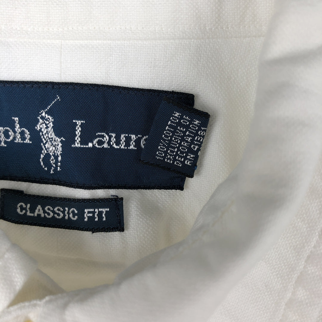 Ralph Lauren Classic Fit long sleeve button down shirt, men's size M cotton white type Vintage Second Hand