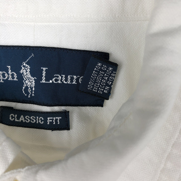Ralph Lauren Classic Fit long sleeve button down shirt, men's size M cotton white type Vintage Second Hand