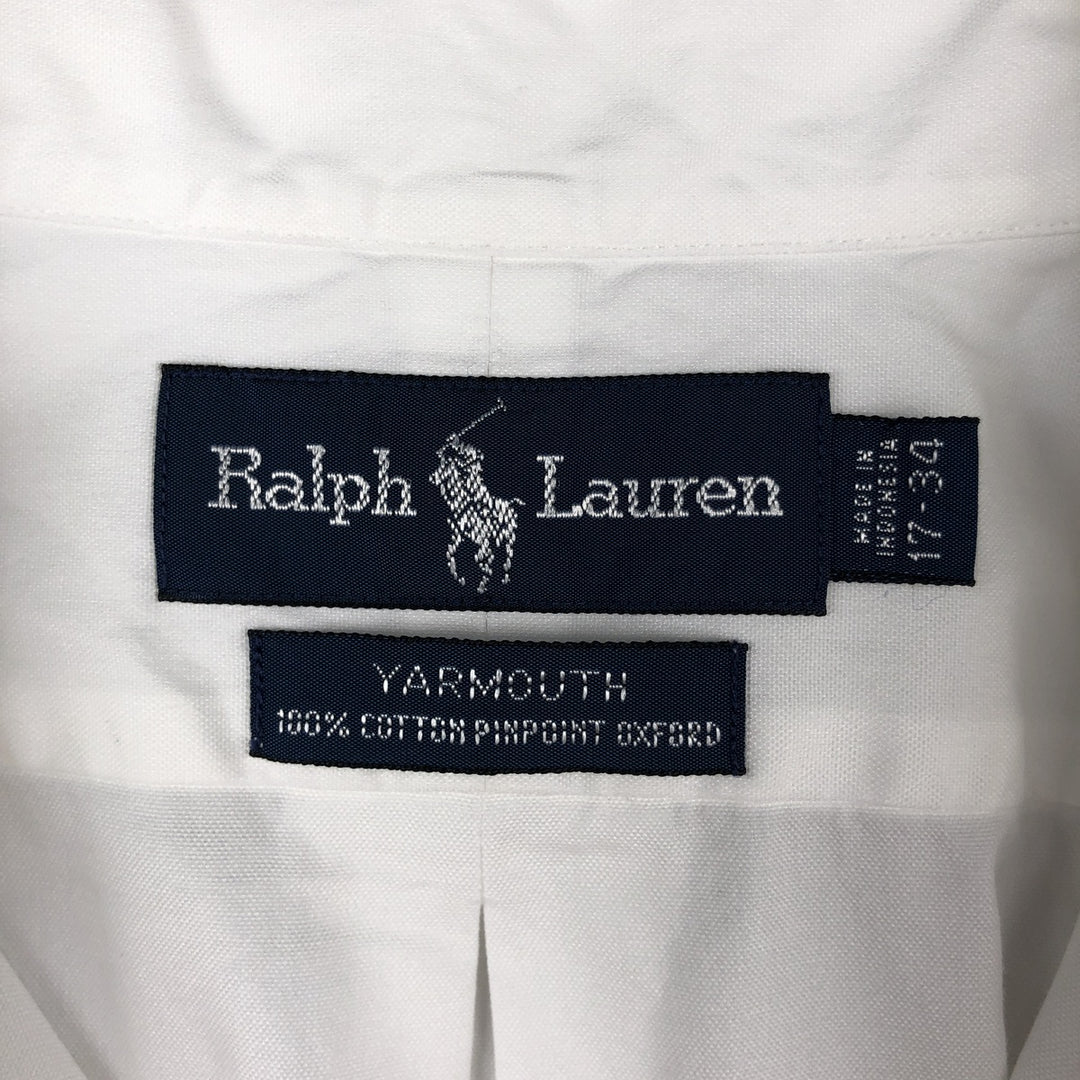 Ralph Lauren YARMOUTH long sleeve button down shirt, men's XL size cotton white type Vintage Second Hand