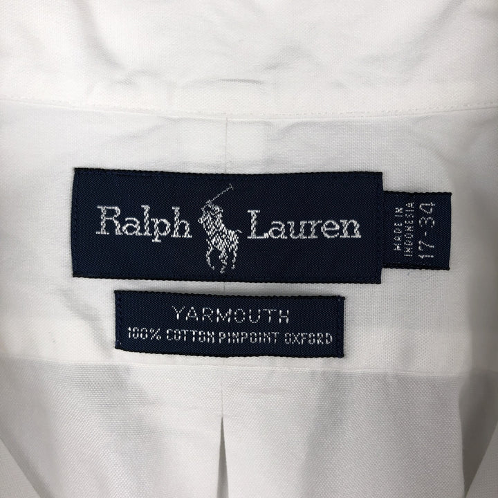 Ralph Lauren YARMOUTH long sleeve button down shirt, men's XL size cotton white type Vintage Second Hand