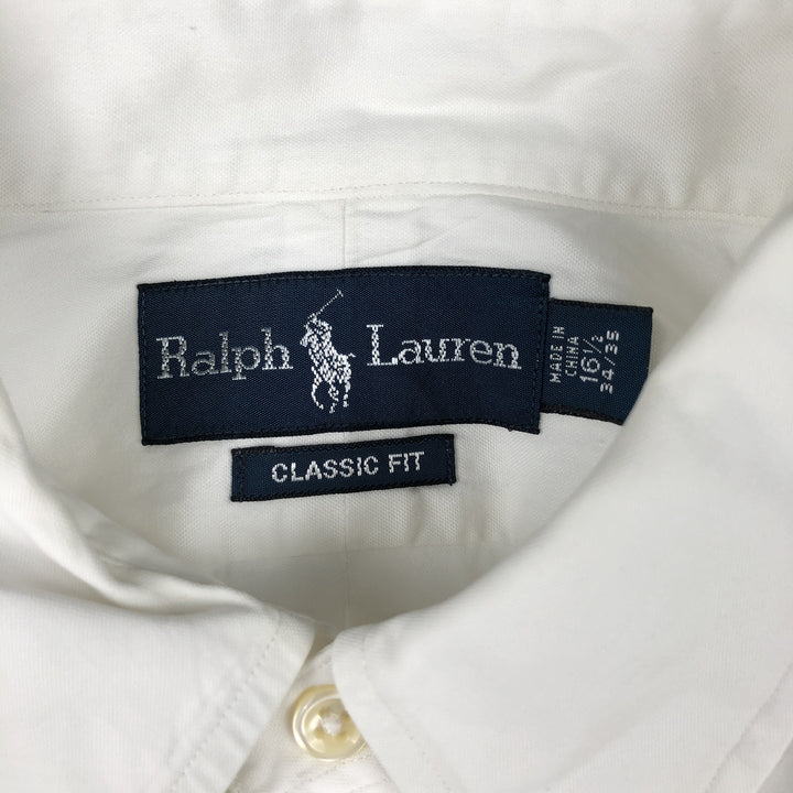 Ralph Lauren Classic Fit Long Sleeve Button Down Shirt Men's XL cotton white type Vintage Second Hand