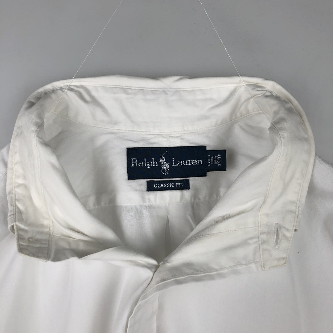 Ralph Lauren Classic Fit Long Sleeve Button Down Shirt Men's XL cotton white type Vintage Second Hand
