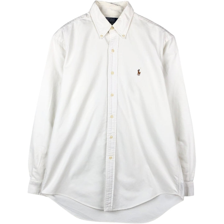 Ralph Lauren YARMOUTH long sleeve button down shirt, men's size L cotton white type Vintage Second Hand