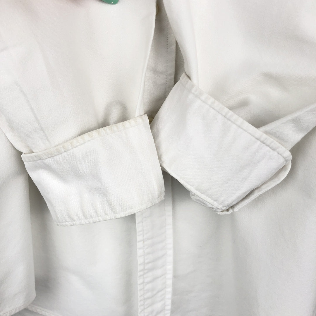 Ralph Lauren YARMOUTH long sleeve button down shirt, men's size L cotton white type Vintage Second Hand