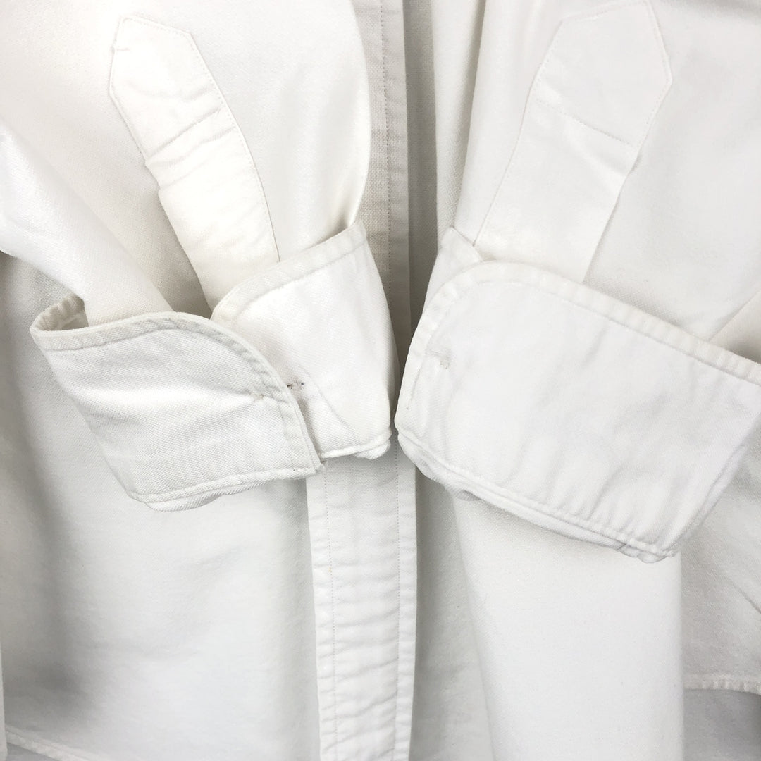 Ralph Lauren YARMOUTH long sleeve button down shirt, men's size L cotton white type Vintage Second Hand