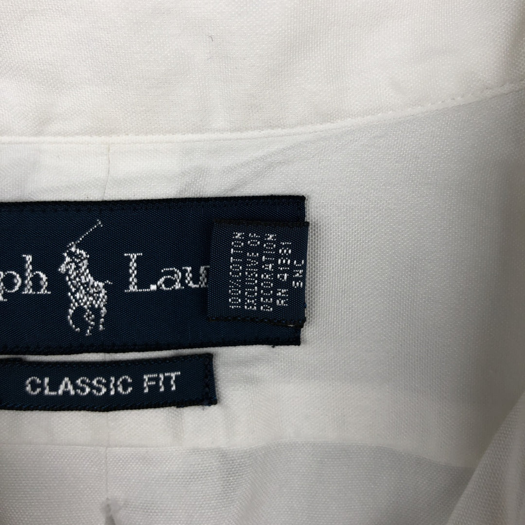 Ralph Lauren Classic Fit Long Sleeve Button Down Shirt Men's XL cotton white type Vintage Second Hand