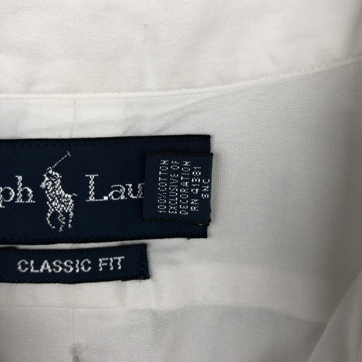 Ralph Lauren Classic Fit Long Sleeve Button Down Shirt Men's XL cotton white type Vintage Second Hand